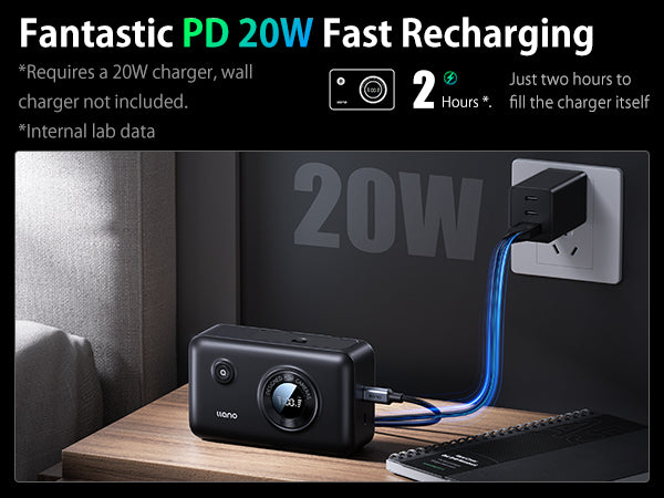 llano 2-in-1 LP-E17 Dual Fast Battery Charger with 12400mAh Built-in PD 20W USB C Power Bank, Compatible with Canon EOS R100 R50 RP R10 R8, Rebel T8i, T7i, T6i, T6s, SL2, SL3, EOS M3, M5, M6, 250D