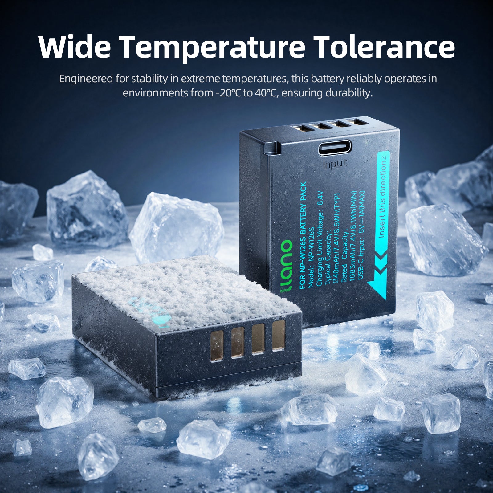 llano 2 Pack USB-C NP-W126S Battery, Fully decoded for Fujifilm XM5 X100VI X100V XS10 XT30II XT30 XT20 XE4 A5 Cameras, 1140mAh Capacity, Fast Rechargeable