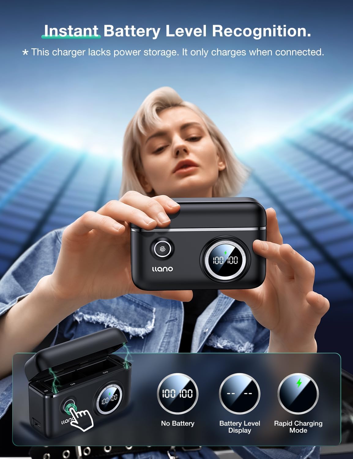 llano NP-W126S Dual Battery Fast Charger for Fujifilm XT30II X100VI X-M5 XS10 XT3 XT2 XT1 XT30 XT20 XT10 X100V XT200 XT100 X100F XA7 XE3 Xpro3 Xpro2 Xpro1 XE1 XE2 XE2S XM1 XA1 XA2 XA3 XA5 XA10 XH1