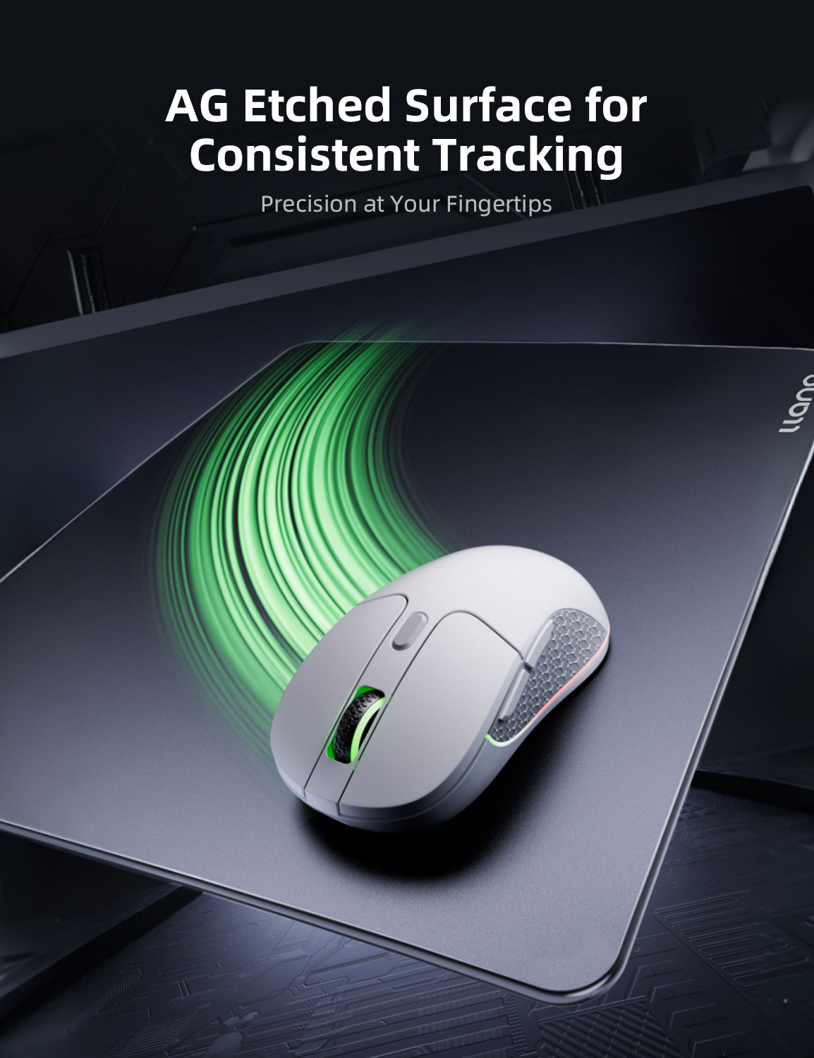 llano Glass Gaming Mousepad, Hard Mouse Pad, Mouse Mat Small Size 13.8" x 11.8", Smooth AG Micro-Etched Surface for Precision and Speed, Anti-Slip Rubber Base, Dirt and Scratch-Resistant, Black