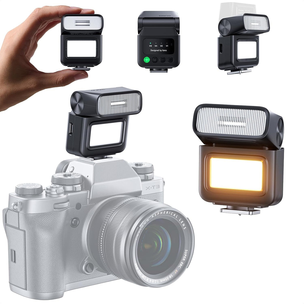 llano FL014 2-in-1 Mini Camera Flash & Bi-Color Fill Light, DSLR/Mirrorless