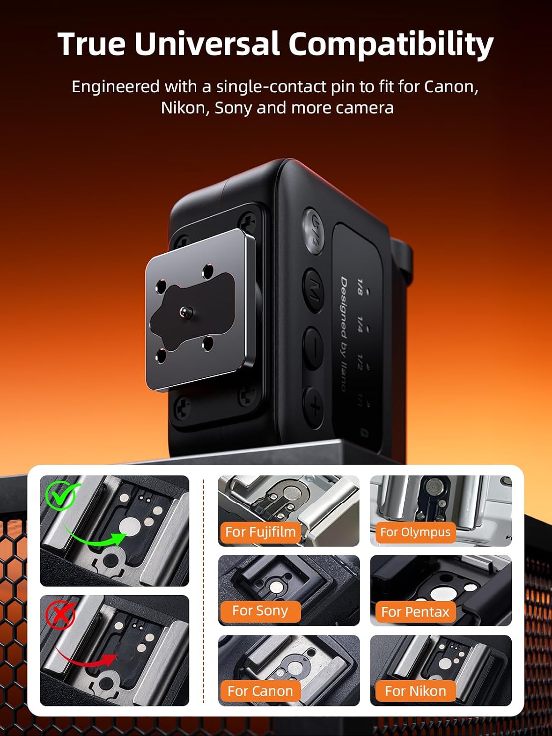 llano FL014 2-in-1 Mini Camera Flash & Bi-Color Fill Light, DSLR/Mirrorless