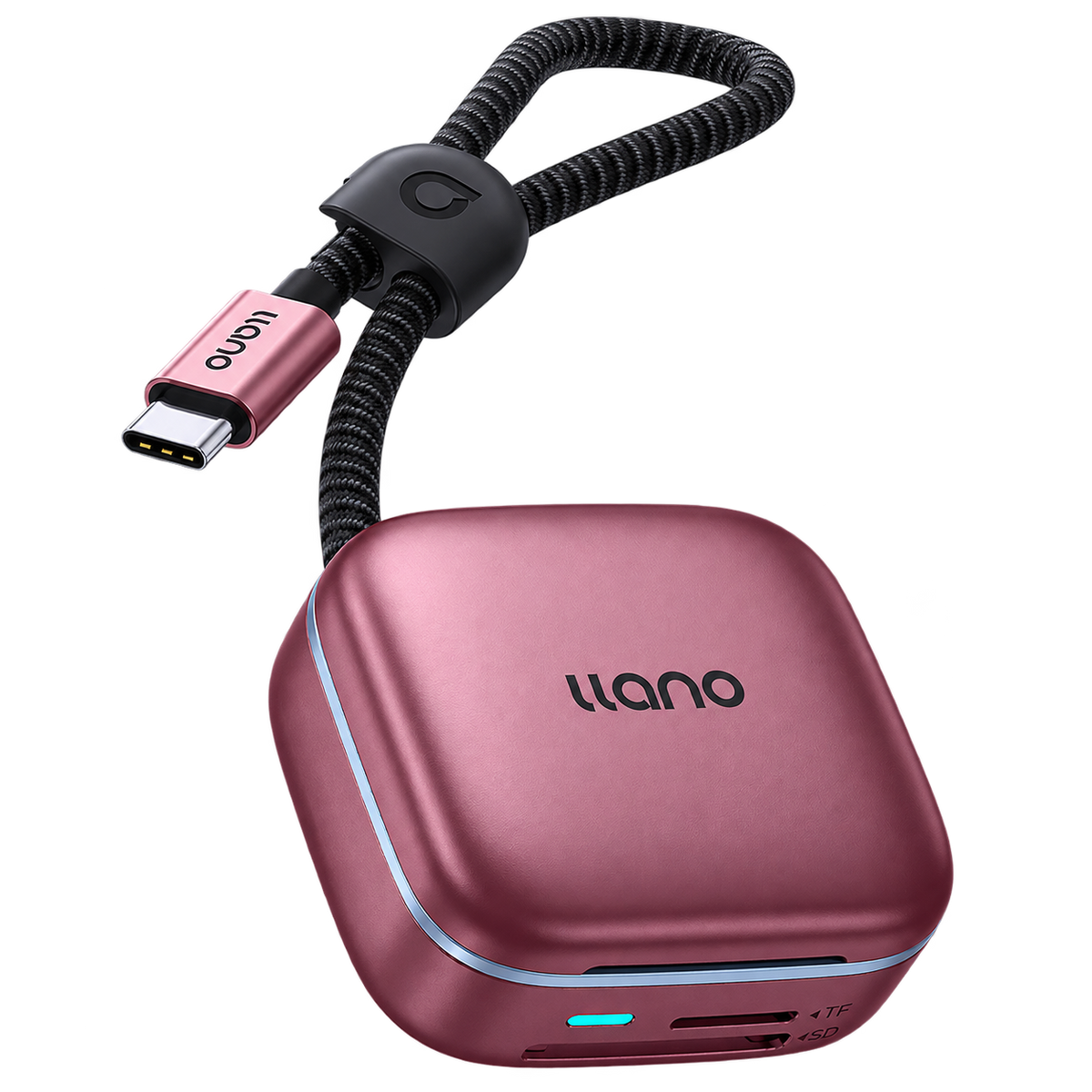 【Burgundy】Llano F17 2-in-1 Card Reader & Storage Case