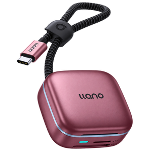 【Burgundy】Llano F17 2-in-1 Card Reader & Storage Case