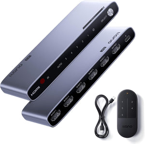 llano HDMI 2.1 Switch 5 in 1 Out, 8K@60Hz with Remote, 4K@120Hz/240Hz