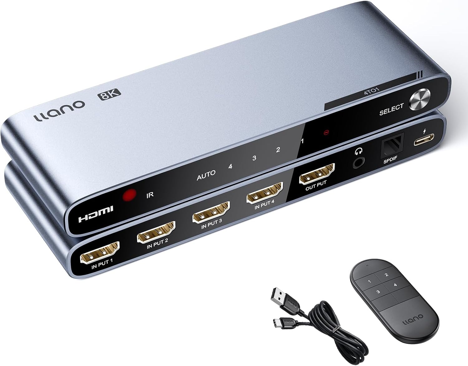llano HDMI 2.1 Switch 4K@120Hz HDMI Switcher with Audio Extractor
