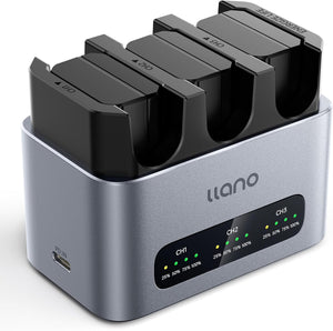 llano NP-FW50 Battery 3 Pack 30W Fast Charger Set for Sony A6000 Battery