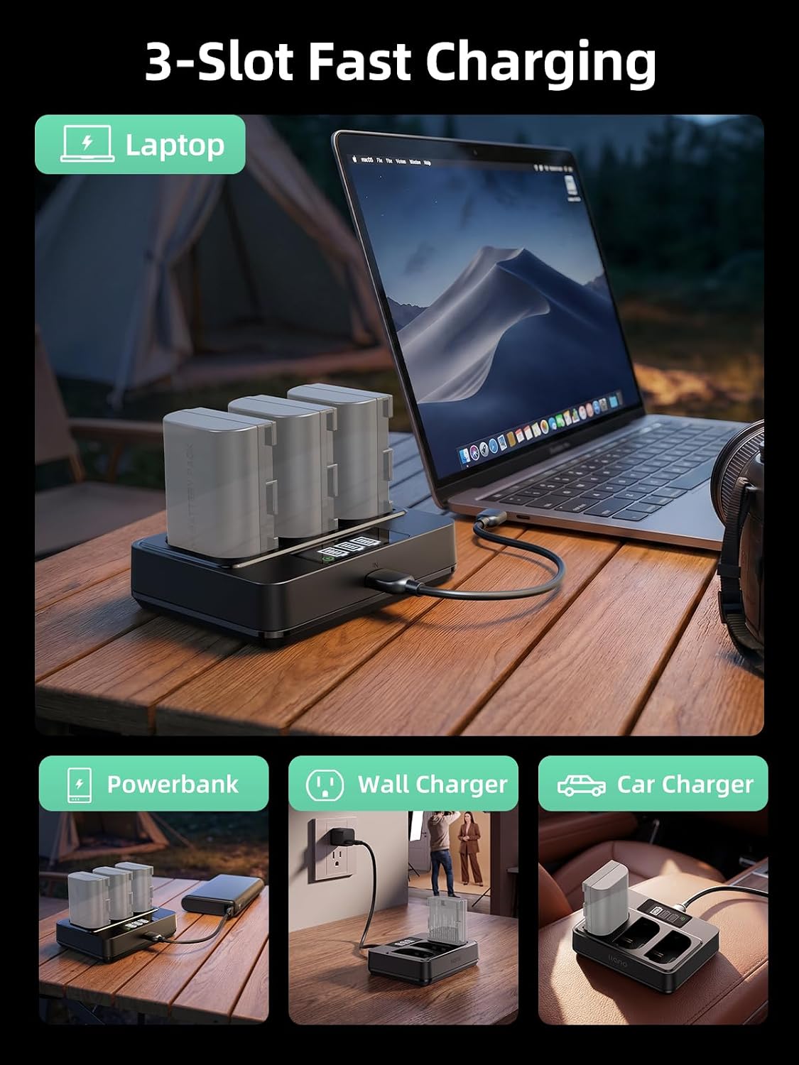 Llano Voltcase Cm3 pro LP-E6 Charging  for Canon Cameras