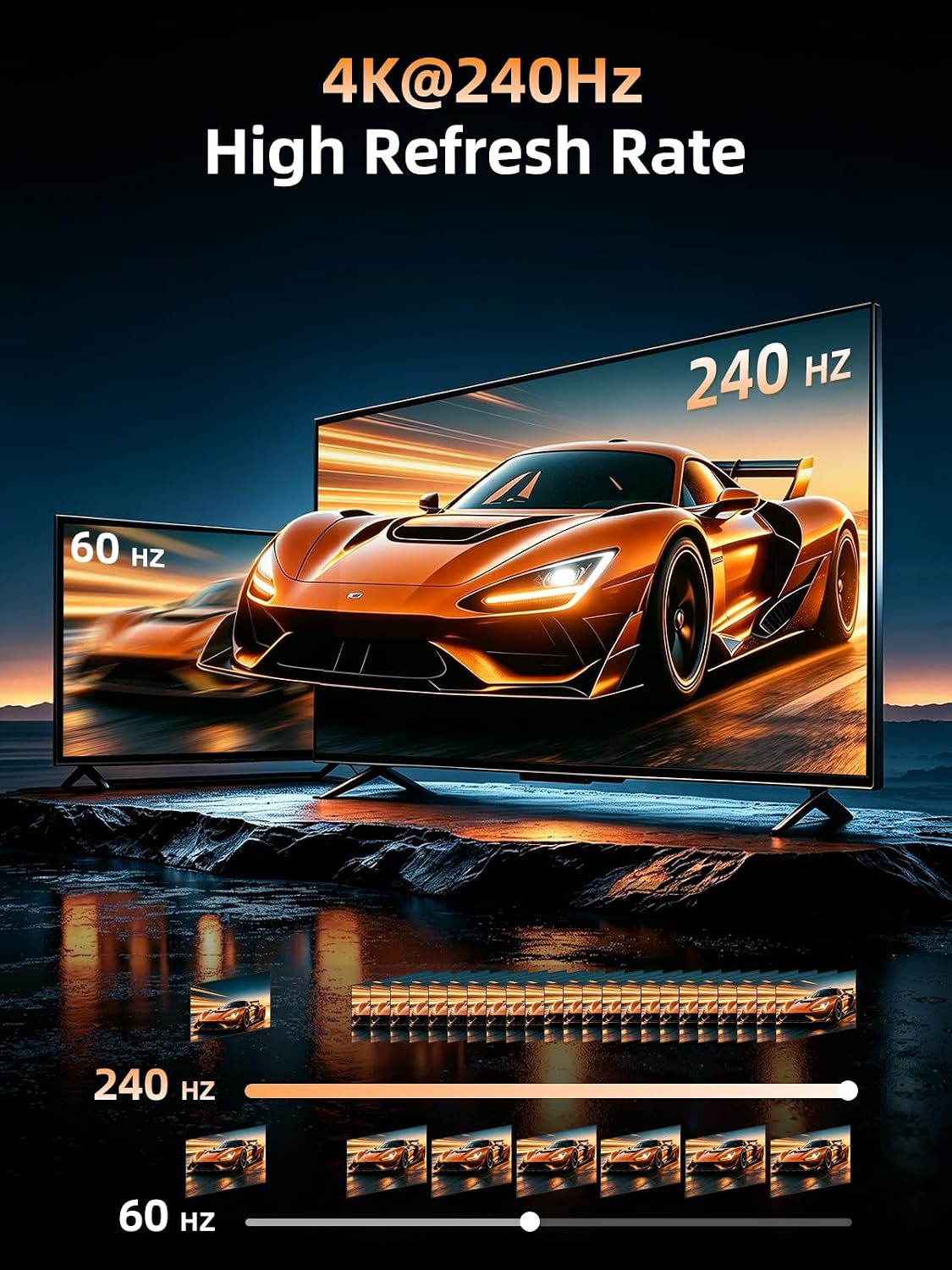 llano HDMI 2.1 Switch 5 in 1 Out, 8K@60Hz with Remote, 4K@120Hz/240Hz