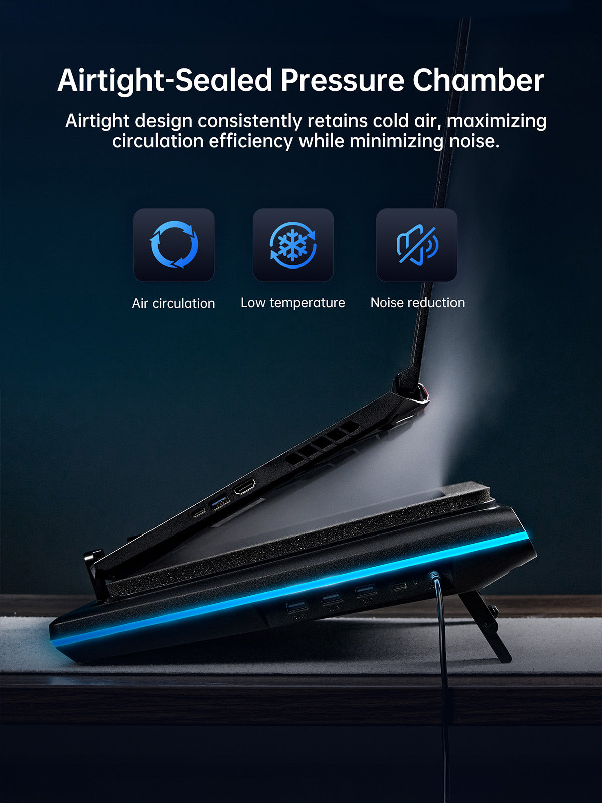 llano V12 Ultra RGB Laptop Cooling Pad