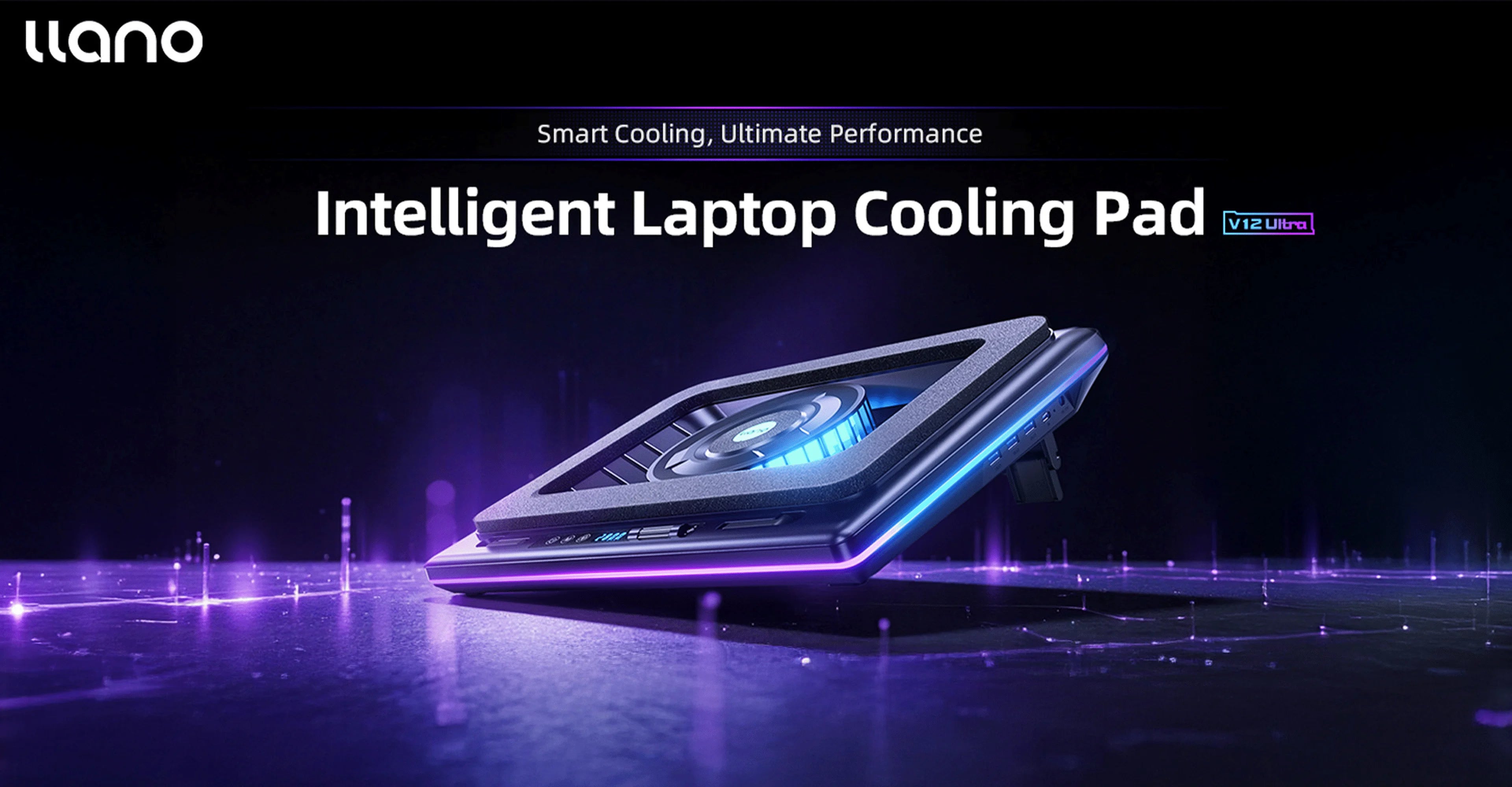 llano V12 Ultra RGB Laptop Cooling Pad