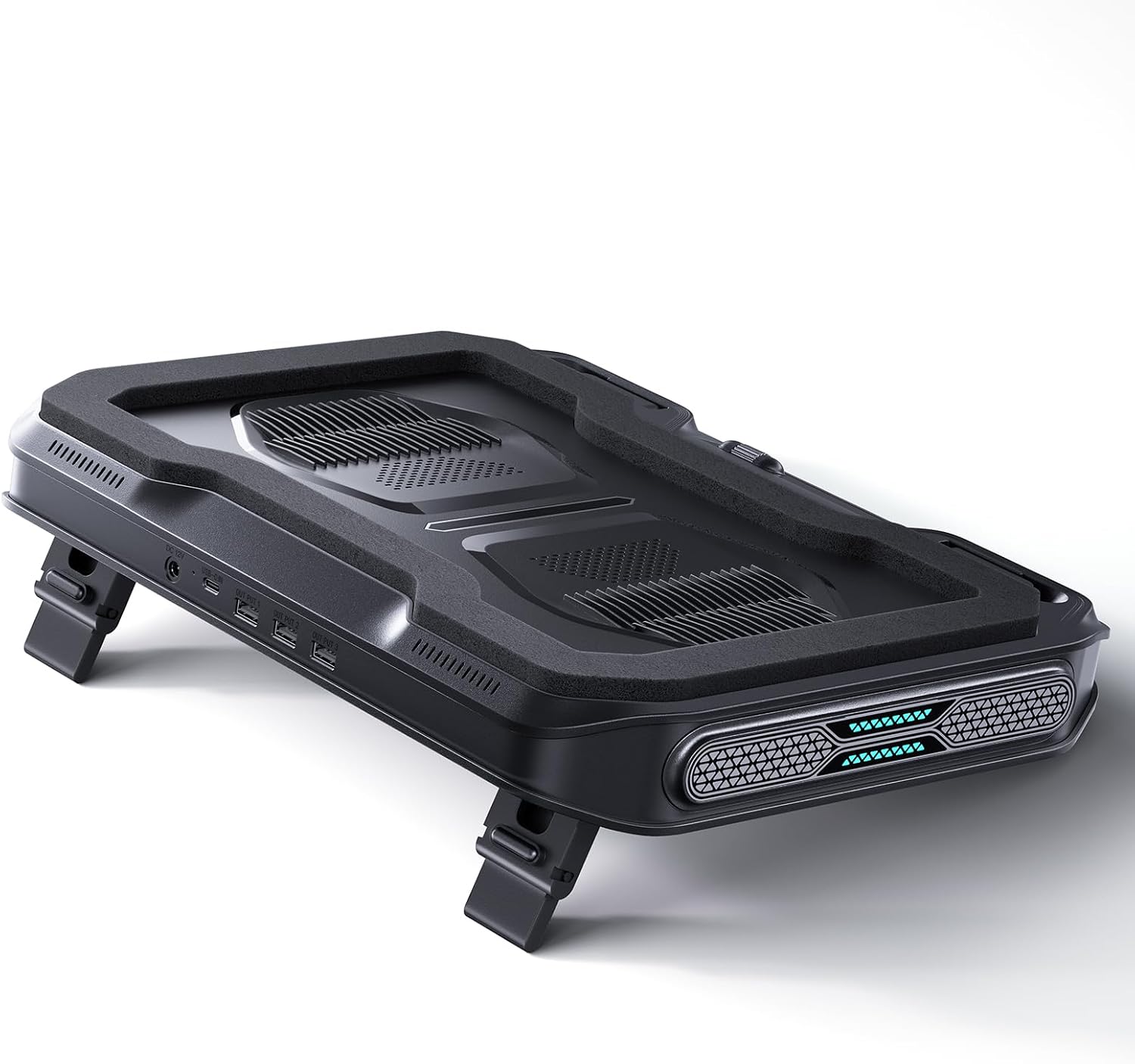 llano V11 Pro Laptop Cooling Pad Laptop Cooler Laptop Fan Cooling Stand | Laptop Cooling Stand with 4.7 Inch Turbofan, for 14-17.3in Laptop, Adjustable Speed, Dustproof, 3-Port USB Hub, Black