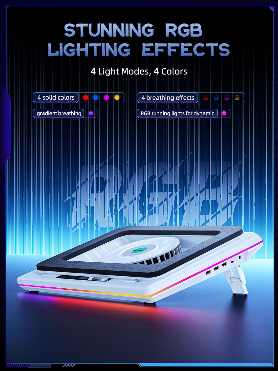 llano V12 RGB Laptop Cooling Pad（white）